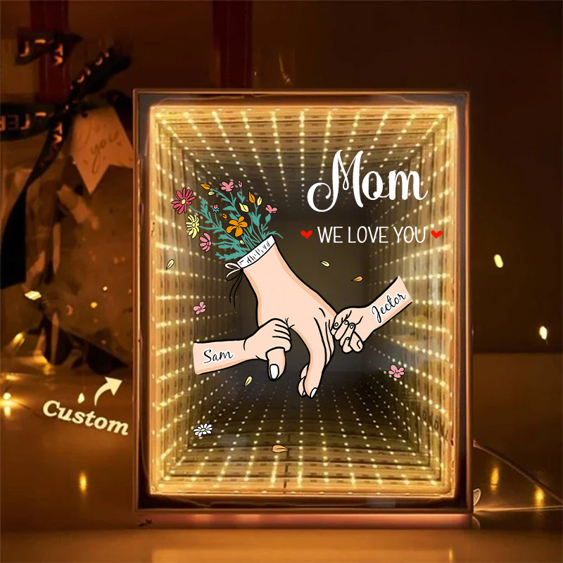 Family Love Blooms Forever – Personalized Mum We Love You Led Light Frame
