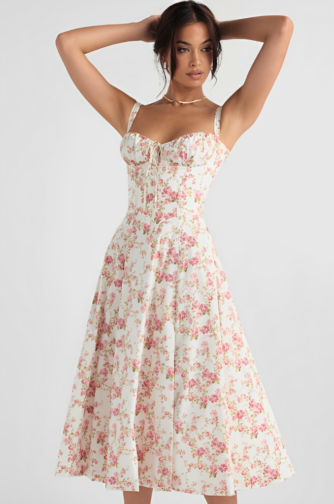 Carmen Floral Print Bustier Sundress