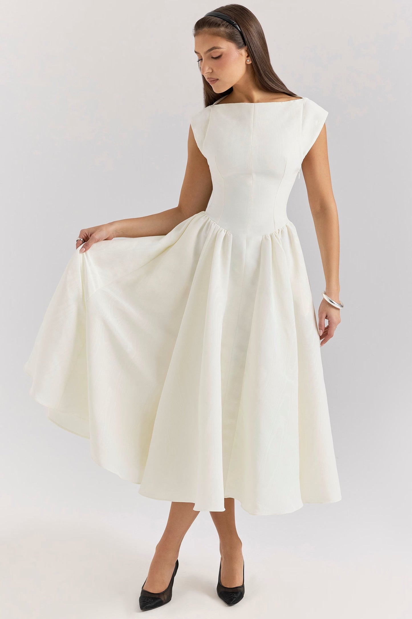 Debutante Midi Dress - Ivory