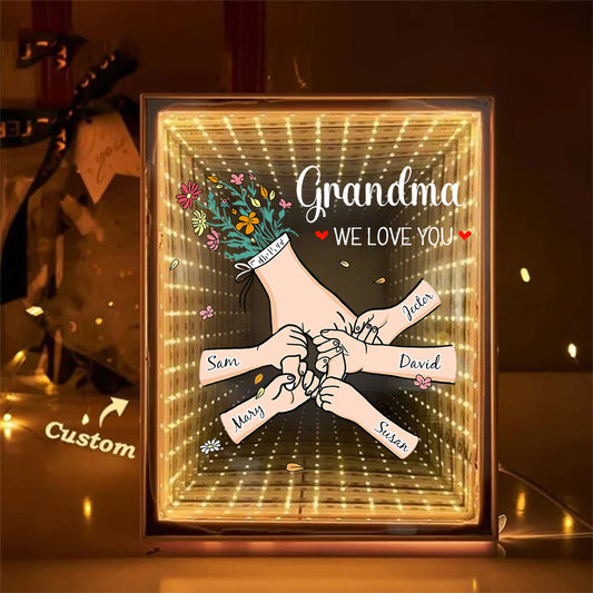 Family Love Blooms Forever – Personalized Mum We Love You Led Light Frame